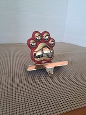 Dog Cat Paw Pet Mantle Christmas Stocking Hanger Silver  Red