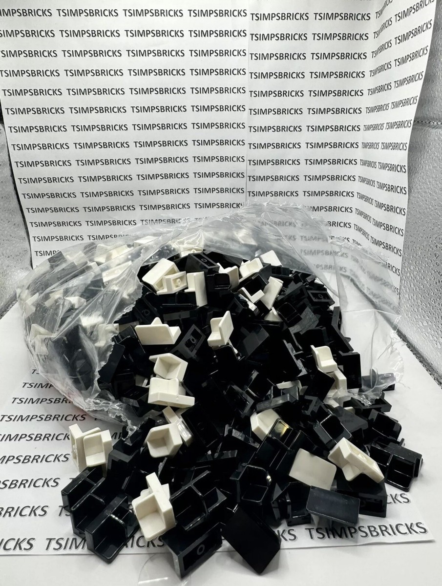 New LEGO 5X Black Panel 1x2x1 with Rounded Corners and Center