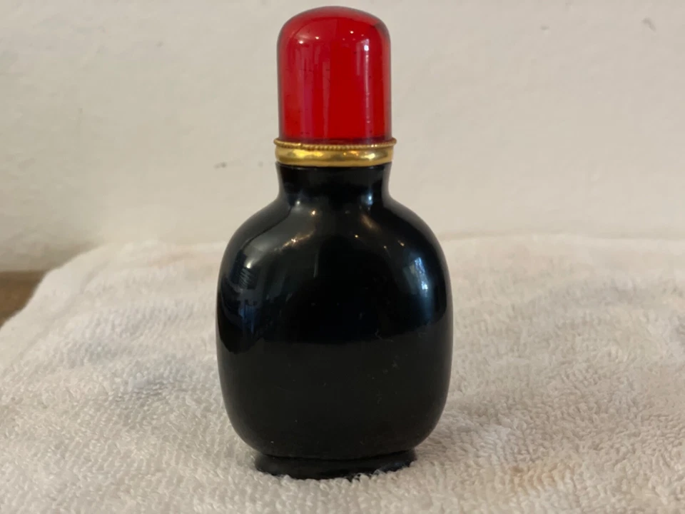 Antigua botella de tabaco de jade negro de la dinastía Qing china Foto 4 de 4