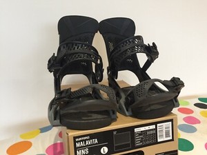 Burton Malavita EST snowboard bindings (Large) Black / Grey Fade - The Channel 
