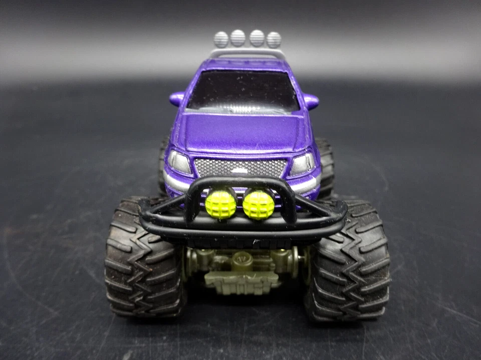 Funline Diecast 4X4 Ford F150 Pullback Friction Monster Truck Blue Rubber Tires - Image 3 of 4