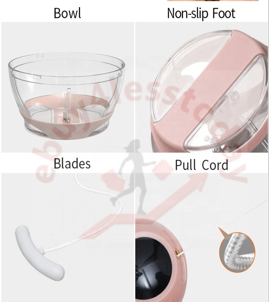 Tritatutto manuale multifunzione compatto tritatutto manuale per verdure tritatutto - Immagine 4 di 4