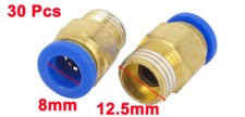 30 PC8-02 Pcs 8mm Tube to 1/4BSP Thread Push in Quick Connect Coupler Fittings