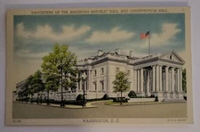 Linen Postcard Daughters of the American Republic Hall Washington DC Unposted