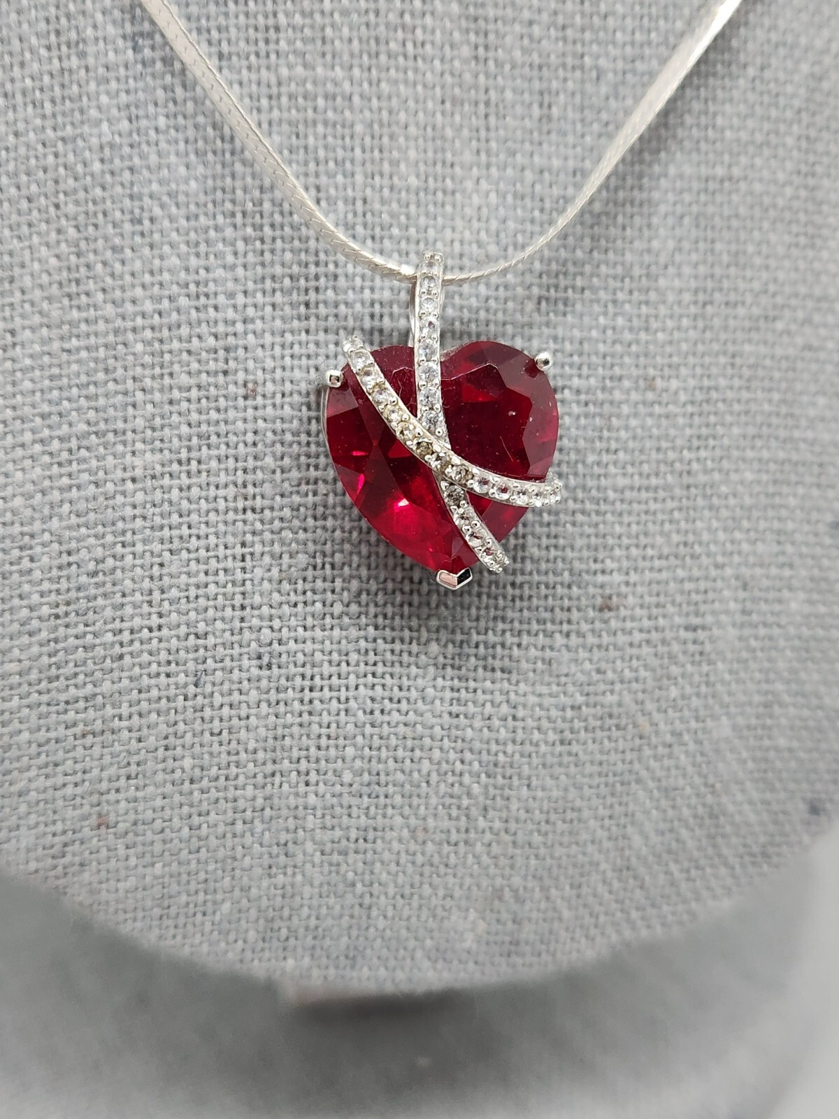 Gemstone Classics™ Heart Ruby Pendant 30" Necklac… - image 2