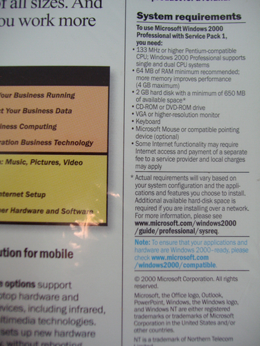 MICROSOFT WINDOWS 2000 PROFESSIONAL FULL OPERATING SYSTEM MS WIN PRO=SEALED BOX= - Picture 4 of 5