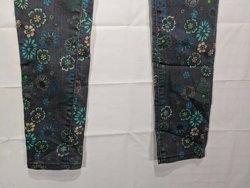 OLD NAVY Girls Gray w/ Floral Design Adjust Waist Reg Fit Stretch Jeggings sz 12 - Picture 5 of 10