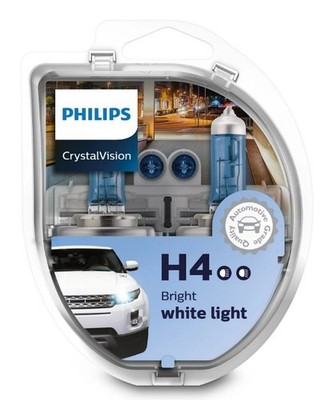 PHILIPS H4 Crystal Vision 4300K Bulbs 12342CVSM with Parking Lights OZ Seller