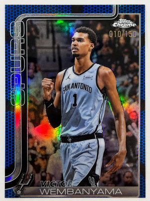 2025-26 Topps Chrome Update Victor Wembanyama Blue Basketball Refractor /150 #22