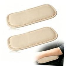 2 Pack Car Door Armrest Pads, PU Leather Memory Foam Elbow Knee Support Beige