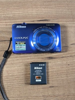 Nikon COOLPIX S6300 Digitalkamera 16,0MP 10X optischer Zoom Autofokus blau