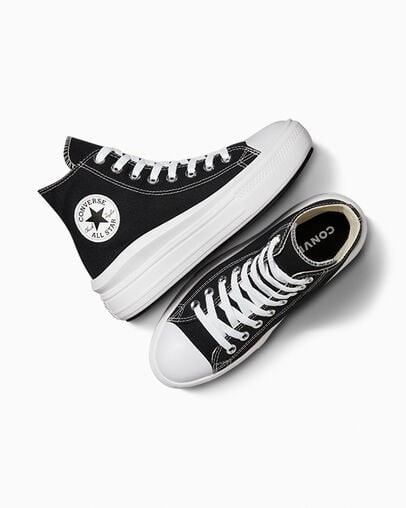 Size 6.5 - Converse Chuck Taylor All Star Move High Black White W