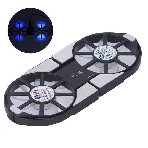(Black)Computer Cooling Fan Telescopic Heat Sink Large Air Volume Foldable - Afbeelding 4 van 12