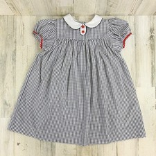 The Beaufort Bonnet Company Sz 8 Mary Dal Dress Navy Windowpane Plaid