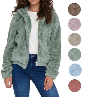 Only Damen Teddyjacke Jacke Damenjacke Hoodie Kapuzenjacke Sherpa ONLNewAnna