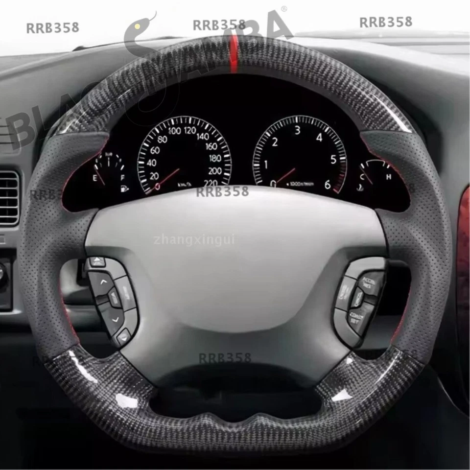 Real Carbon Fiber Steering Wheel Perforated For Nissan Patrol Y61 GR 1998-2016 Foto 2 de 4