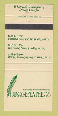 Matchbook Cover - Horsefeathers Dover North Conway NH Portland ME 30 Strike