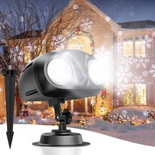 Double Head Christmas Snowflake Outdoor Projection Light,Waterproof Christmas...