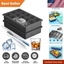 Mini Fridge Silicone Ice Cube Tray Set - Ideal for Cocktails & Whiskey Lovers