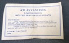 Ertl 1937 Ford Tractor Trailer Replica Atlas Van Lines, Ltd. Ed., 1990, Bank — photo 8