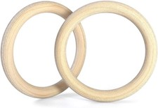 Double Circle Wood Gymnastic Rings Rings Only and Exercise Videos Guide for Gy