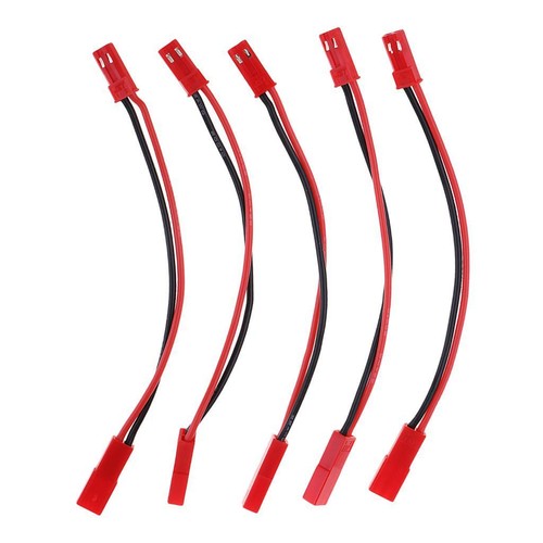 5Pcs 100mm JST 2-Pin Male to Female Connector Plug Extension Wire Cable