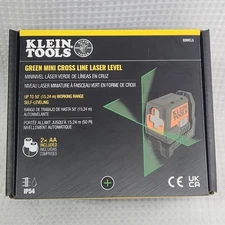 Klein Tools 93MCLG Green Mini Cross-Line Self-Leveling Laser Level, 50-Foot