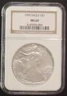 1992 1 Oz Silver American Eagle Bullion Coin (NGC Certified MS69)