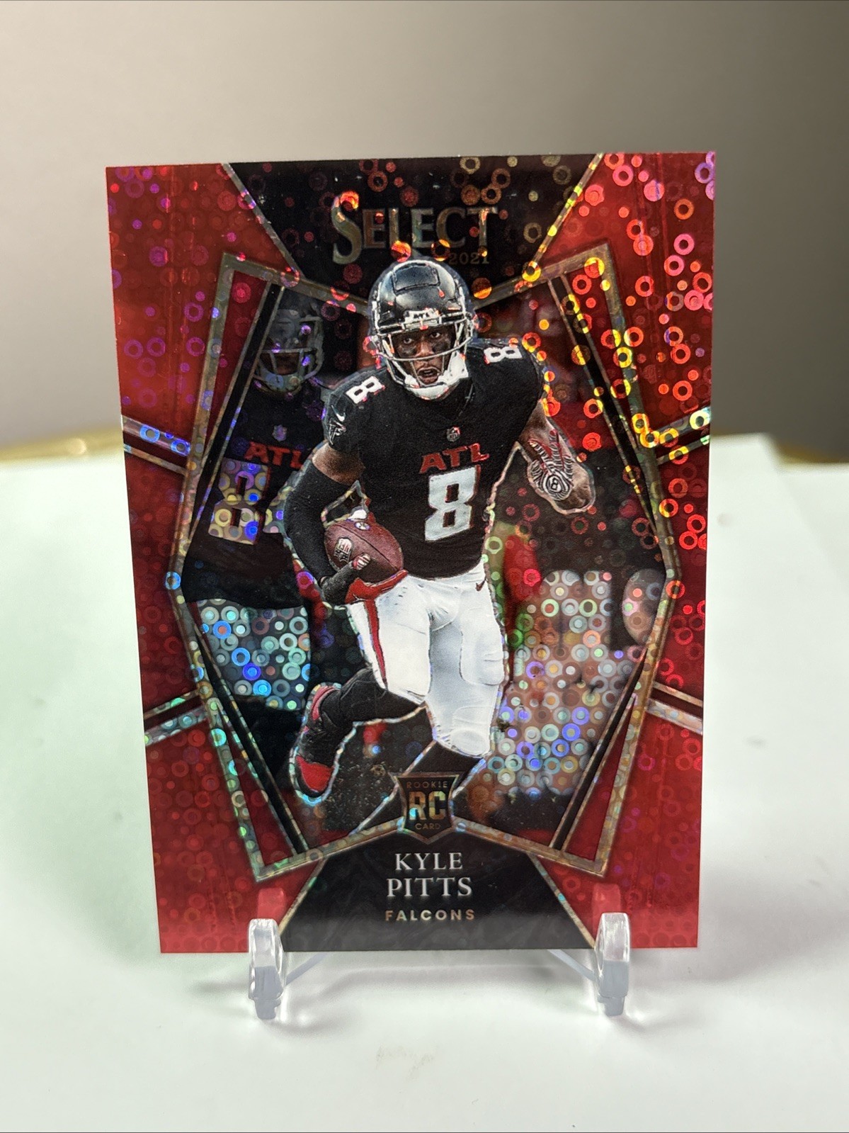 2021 Panini Select - Premier Level Kyle Pitts #146 Red Disco Prizm /49 (RC)