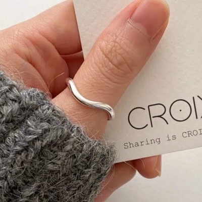925 Sterling Silber Wellenlinie offene Ringe für Damen vielseitig minimalistisch elegant