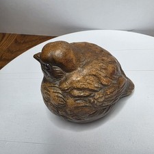 Round Chunky Chubby Grumpy Brown Bird Decorative Figurine 3"