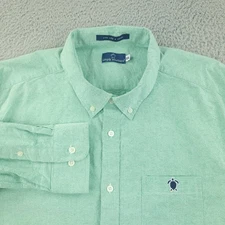 Simply Southern Shirt Mens 2XL Green Button Down Long Sleeve Pocket Turtle Logo