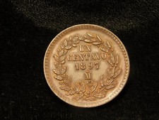 1897 Mo Mexico Un Centavo Copper Cent - UNC