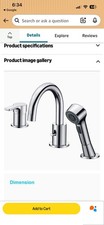 Crea Bathroom Faucet 3 Hole Set With Sprayer - New Open Box