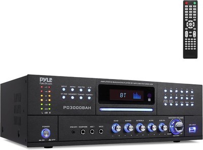 Pyle PD3000BAH 3000W 4-Channel Wireless Bluetooth Amplifier - Black (Open Box)