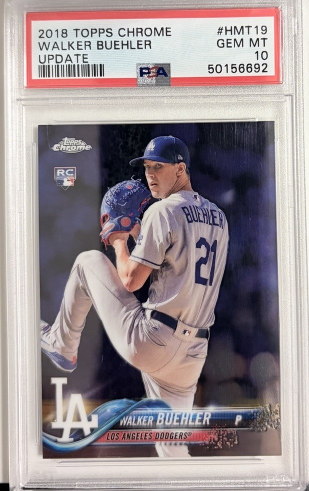 2018 Topps Chrome Update Walker Buehler PSA 10 GEM MT Rookie RC