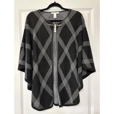 White House Black Market Plaid Poncho Sweater Small NWT - Image 1 of 3