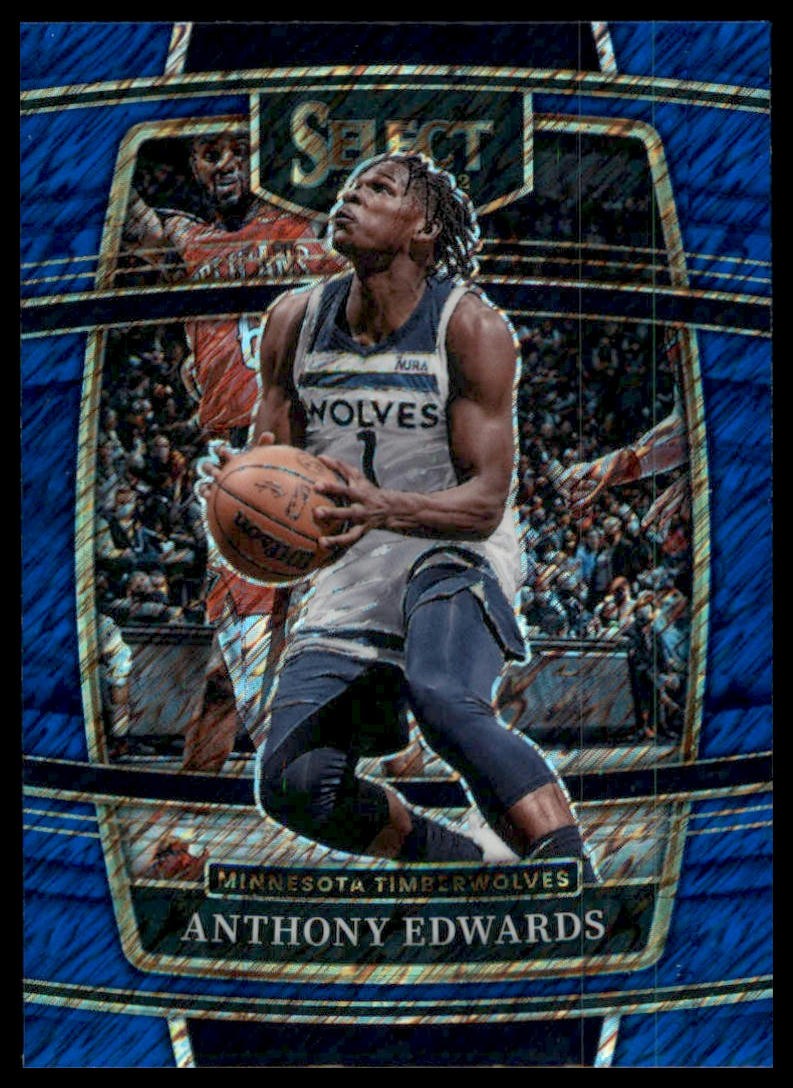 2021-22 Panini Select #49 Anthony Edwards Blue Shimmer Prizms