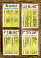 1962 Topps Check List Lot of 4 Unmarked Series 3-4-5-7 Near Mint - Great Corners