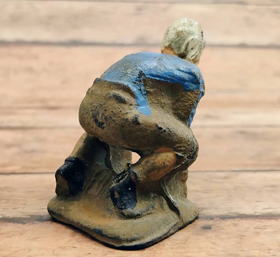 Два винтажных резиновых футболиста 1940-х Auburn (2) красные и синие в очень хорошем состоянии - Изображение 4 из 4