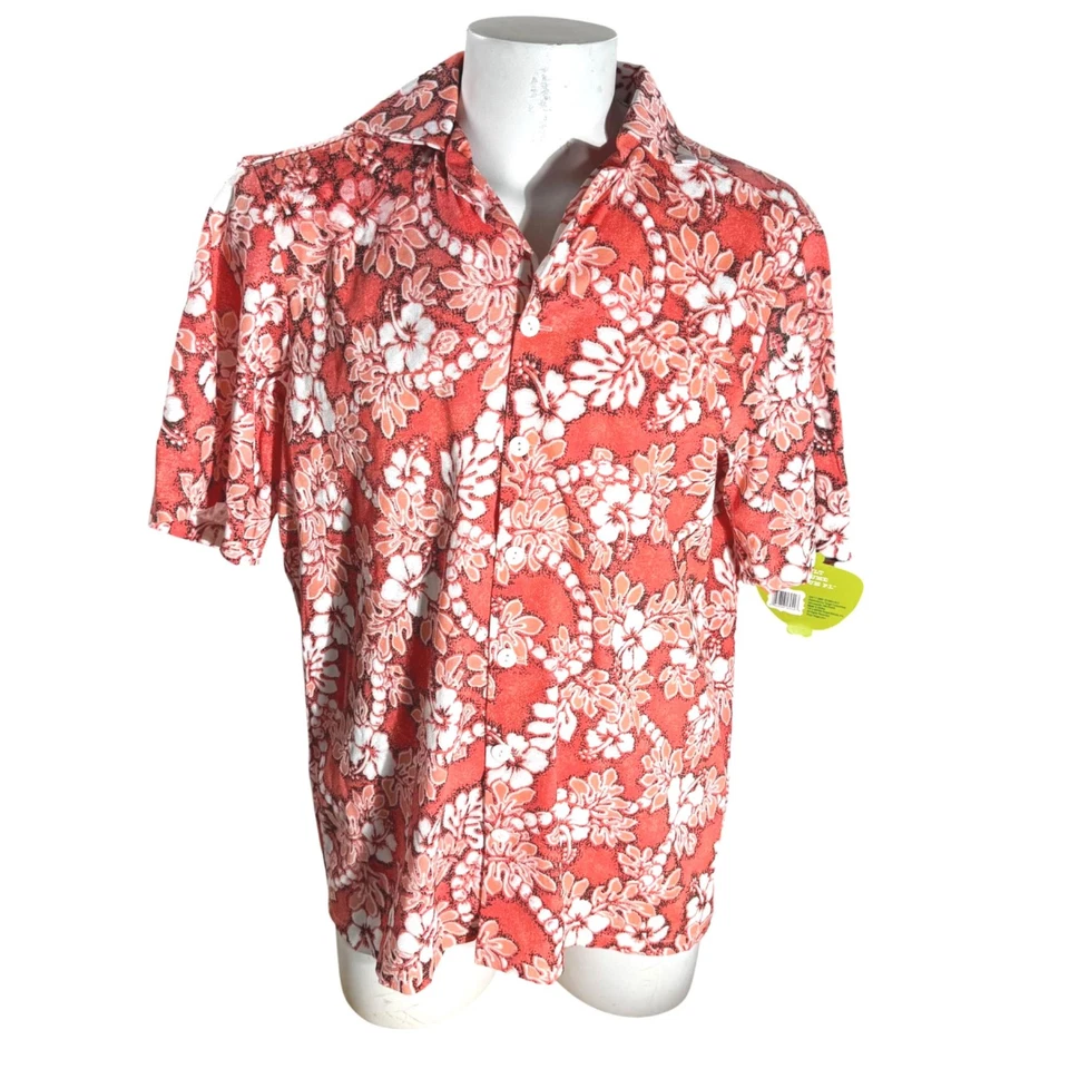 Rubies Adult Costume Shirt Magnum P.I. Hawaiian One Size Fits All Salmon NWT - Image 2 of 4
