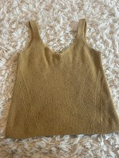 Old Navy Knit V Neck Tank Top Speckled Mustard Yellow Size S