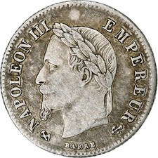 [#394197] Coin, France, Napoleon III, Napoléon III, 20 Centimes, 1866, Borde, au
