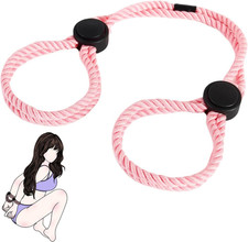Adjustable Cotton Rope Handcuffs and Ankle Cuffs for Couples Pink