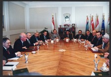 Yitzhak Rabin and Yasser Arafat first working meeting Original Photograph 1993