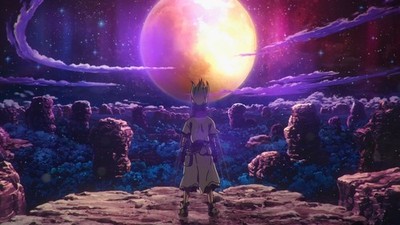 Anime dr stone stars clouds night moon senkuu Play Gaming Mat Desk Game Desk