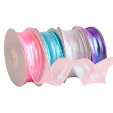 4 Rolls 4 Colour Organza Ribbon 1-1/2 Inch Wide 10 Yards Wired Chiffon Ribbon...