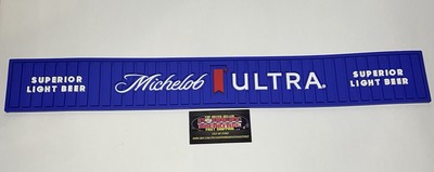 Michelob Ultra Light Beer  Worth It  Rubber Bar Rail Pour Spill Mat 24x3.25  New