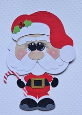 Santa Claus And His Candy Cane. Scrapbook, Card Making Paper Piecing