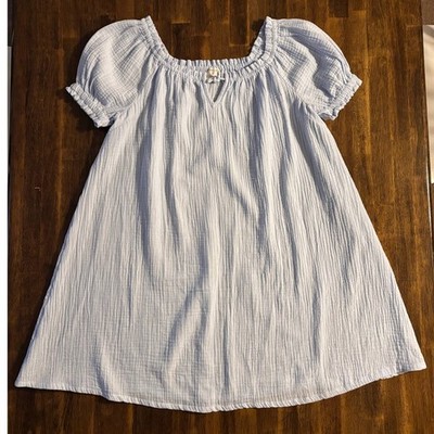 Crewcuts Girls Size 12 Dress 100% Cotton Gauze Puff Sleeve Sundress Beach
